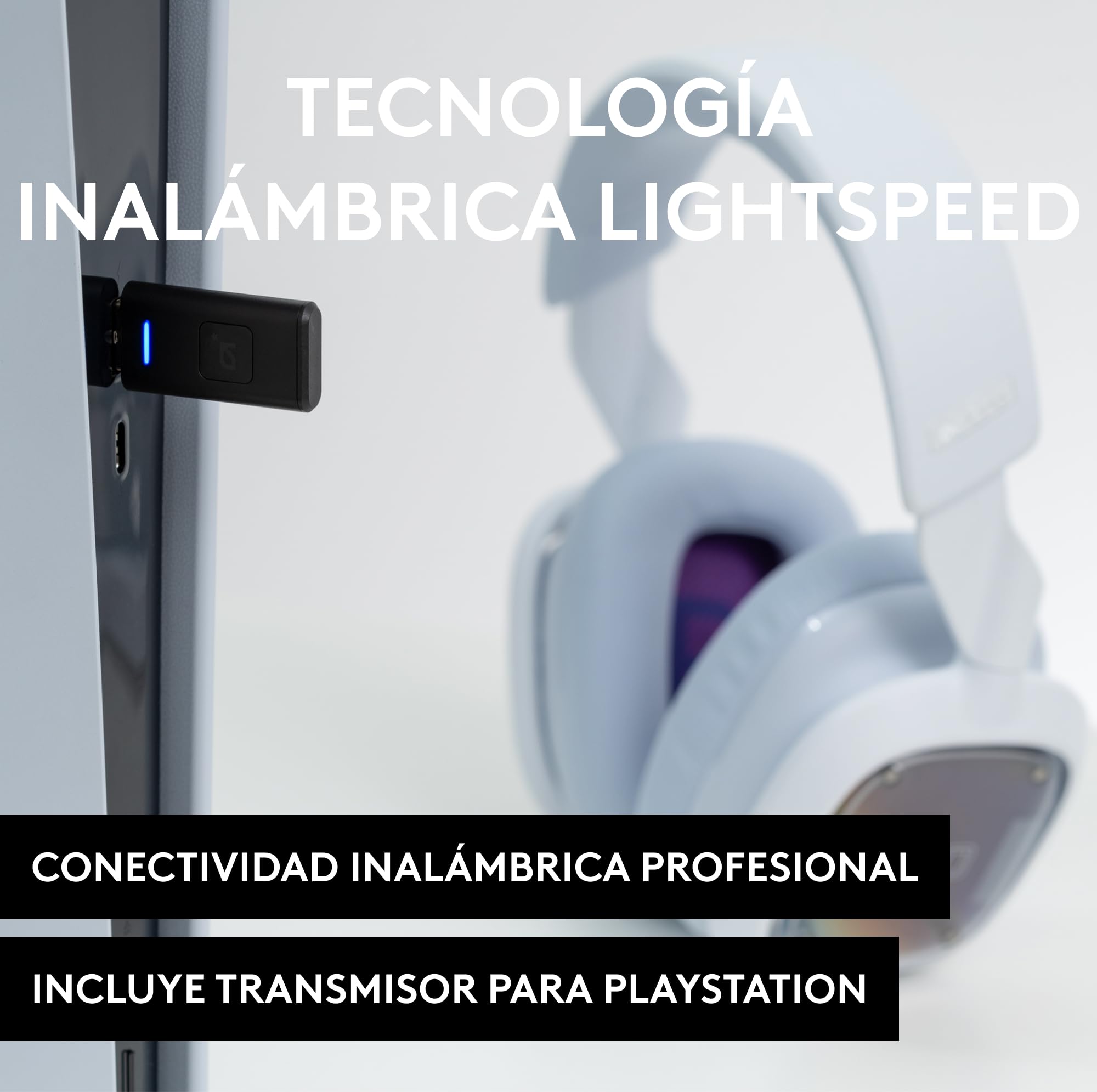 ASTRO Gaming Logitech G A30 LIGHTSPEED Auriculares inalámbricos para Bluetooth, Dolby Atmos, mic desmontable, batería 27h, carga USBC, para PS5, PS4, Xbox, NSW, PC, Android - Blanco
