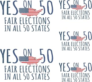 Yes On 50 Fair Elections in All 50 States Flag Funny Style Iron On Transferses for