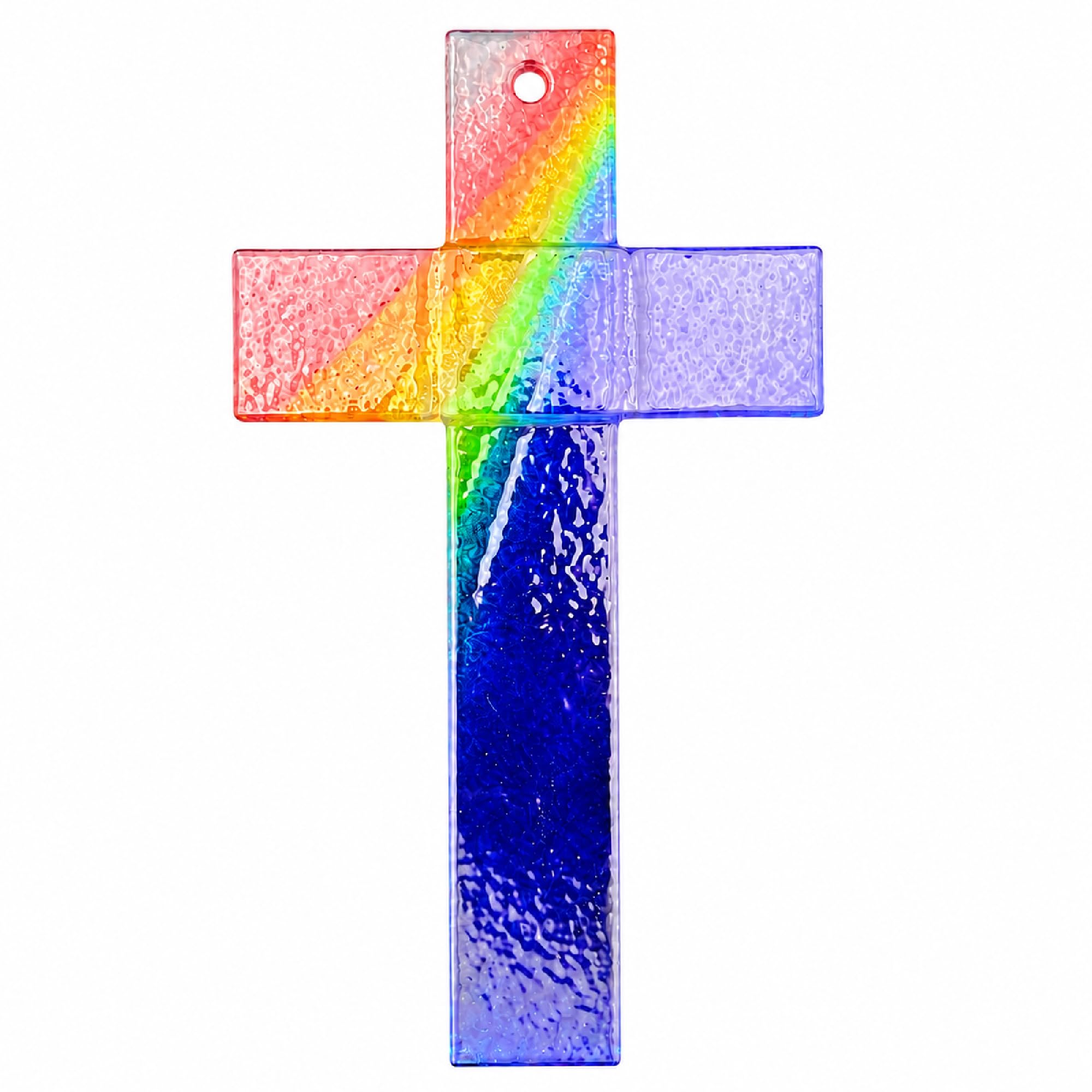 Lunexus Boys Rainbow Glass Cross Wall Cross 20 X 11 Cm Baptism, Communion, Confirmation