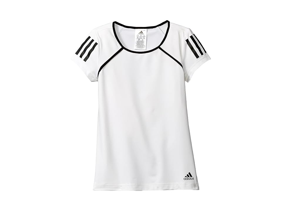 

adidas Kids Club Tee (Little Kids/Big Kids) (White/Black) Girl's Short Sleeve Pullover