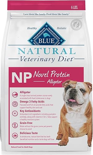 Blue Buffalo Natural Veterinary Diet NP Novel Protein Dry Dog Food bolsa de cocodrilo de 6 libras