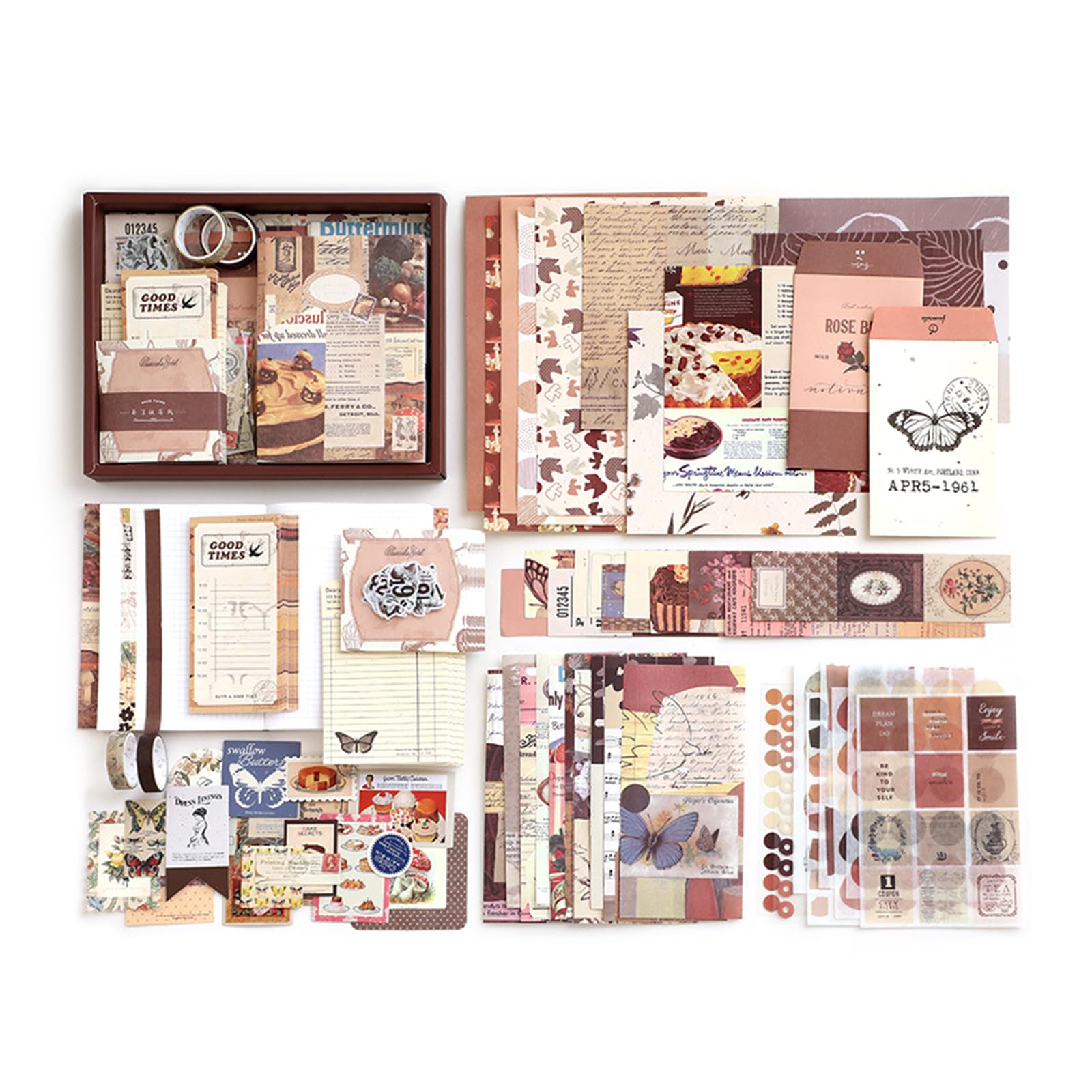 Scrapbooking Collages Junk Journal Decoration Gift Box Paper Frame Background Sticker For Girls Frame Collage Journal Decoration Gift Box