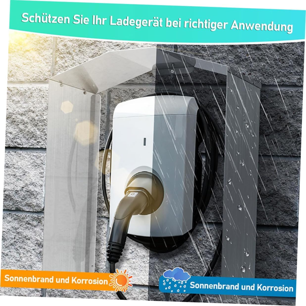 Cabilock Aluminum Outdoor Socket Cover Wall Mount Protective Plug Protector for Electric Charging Stations Weatherproof Outlet Cover for Home Improvement