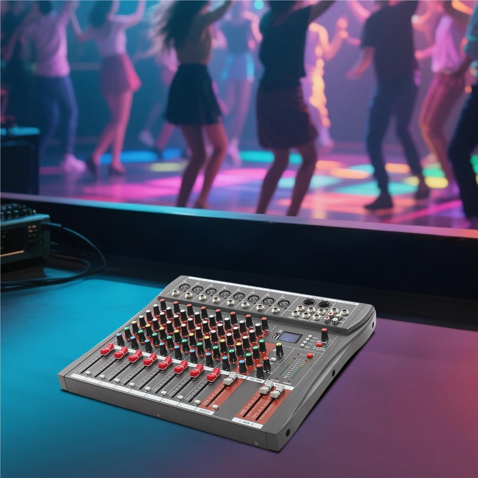 Mikser DJ-ski, 8-kanałowa konsola miksująca, profesjonalny mikser dla DJ-ów, 8-kanałowa konsola miksująca DJ-ów