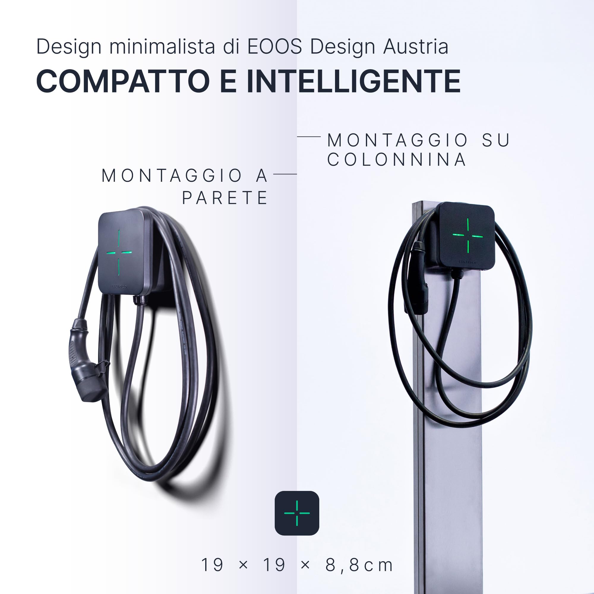 LEKTRI.CO – Stazione di Ricarica Auto 1P7K – Ricarica EV Ibrida (7.4kW), fotovoltaico, monofase 230V, Corrente 6-32A - Cavo di Ricarica EV 5m – Wi-Fi con App