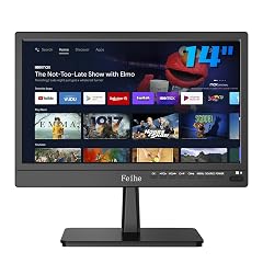Feihe 14 inch Small Smart TV with Voice Remote Wi-Fi HD Flat Screen Compact Smart Television for Kitchen