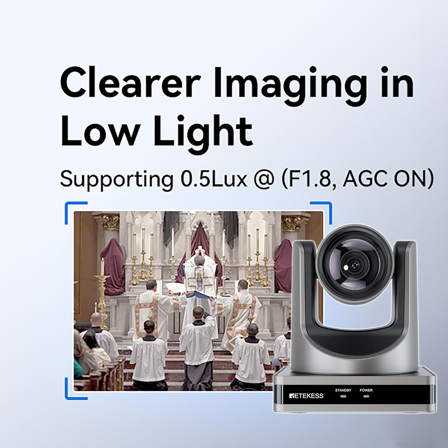 Retekess TC202 low light imaging capability in a church setting
