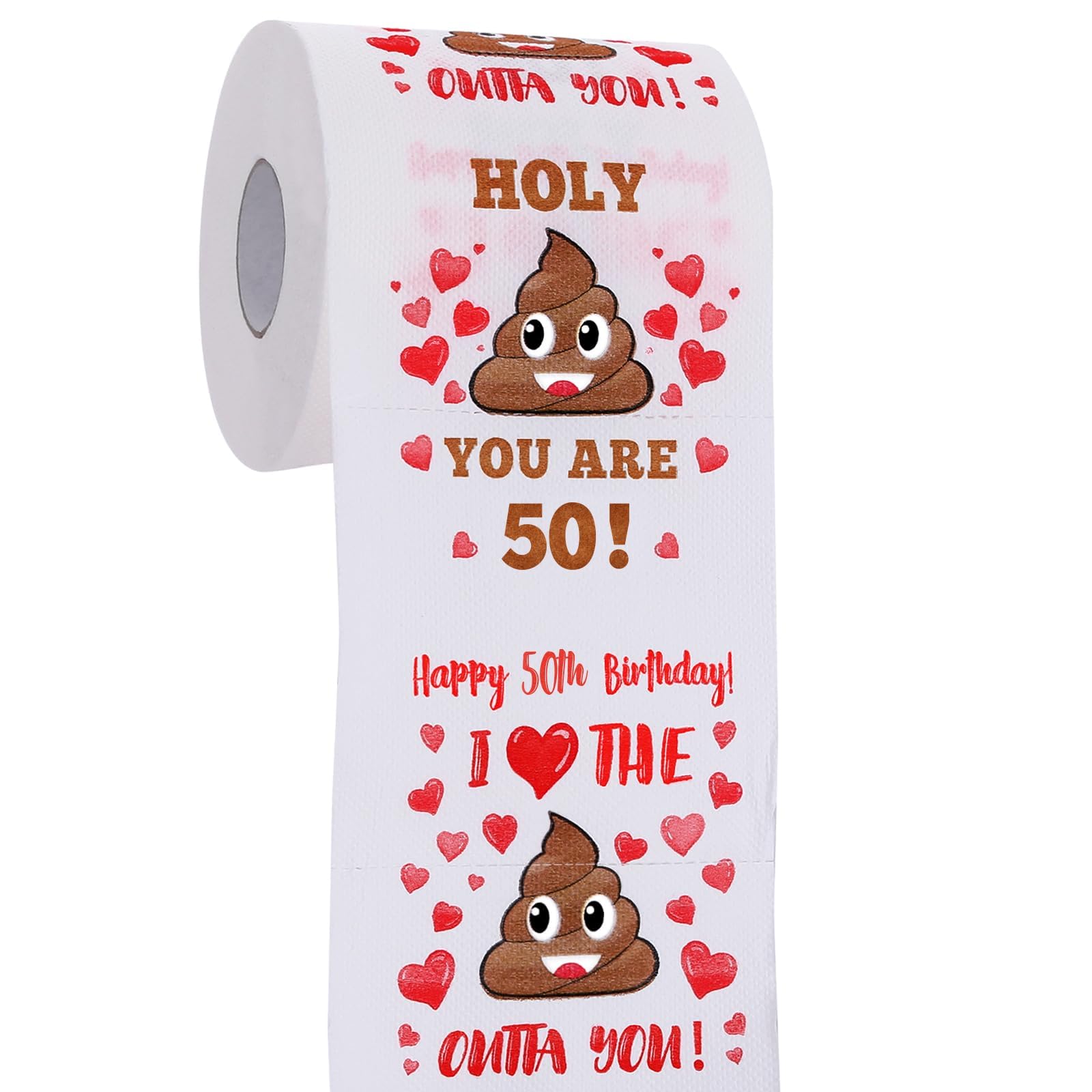 50th Birthday Gifts for Women, Men, Her, Him - Happy Prank Toilet Paper - 50th Birthday Decorations, Party Supplies Favors - 50 Years Old Funny Gag Gift Ideas, Novelty Bday Present for Friends, Family