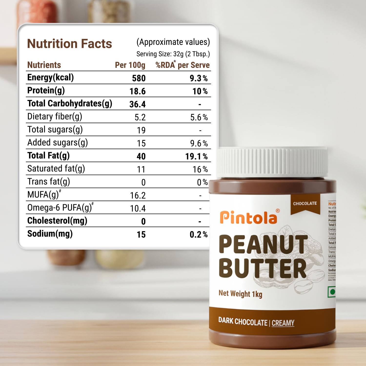 Pintola Almond Butter Dark Chocolate Creamy, 350 g