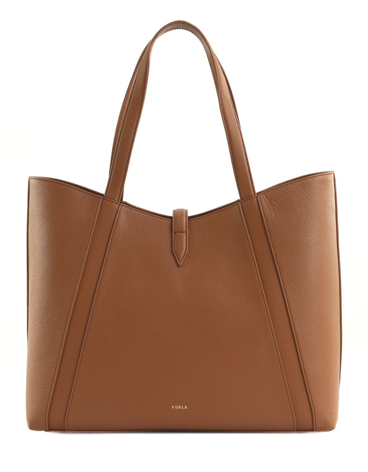 Furla Cuero bolso shopper Goccia Tote Bag Brandy marrón