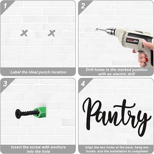 Miniatura 4 de Qmetalart Letrero de despensa de metal para decoración de pared para el hogar, cocina, restaurante, cafetería, tienda, decoración de pared moderna