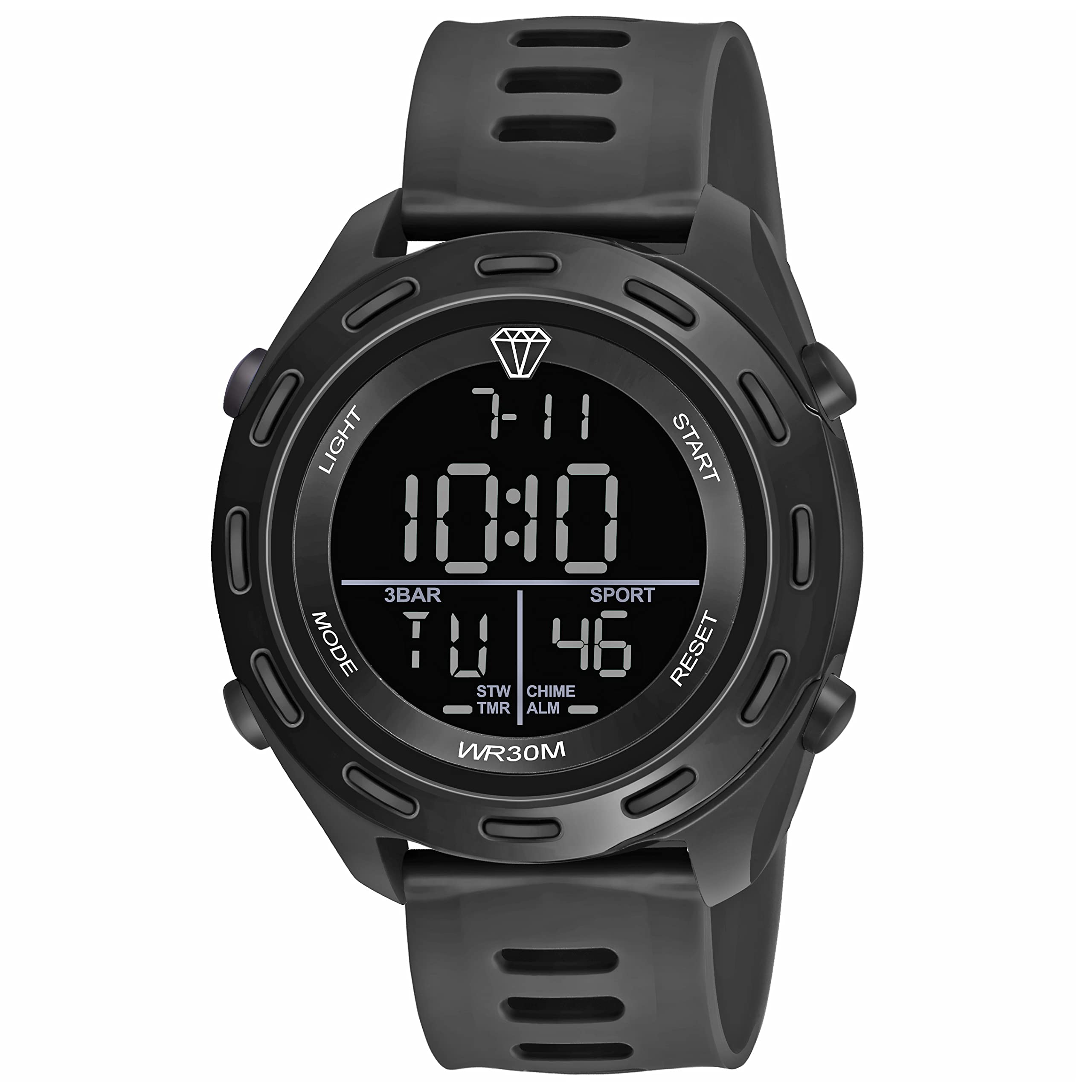 Shocknshop Rubber Digital Sports Multi Functional Black Dial Watch For Men Boys (Black Dial And Strap) -W61, Black Band (B0BLW71722) Amazon Price History, Amazon Price Tracker