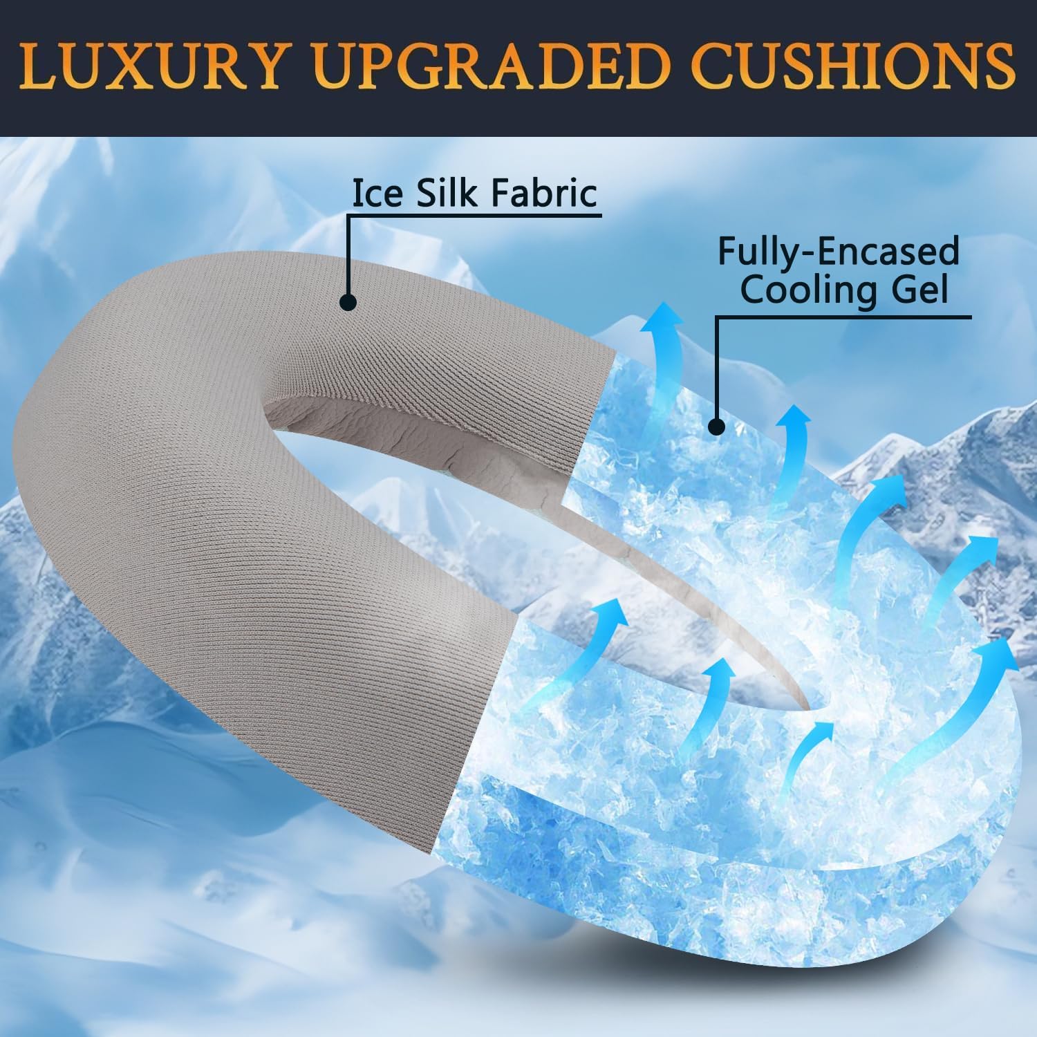 SOULWIT Full Cooling Gel Replacement Earpads for Bose QC Ultra/New QuietComfort Ultra(2nd Gen) Wireless Headphones, Ear Pads Cushions with Breathable Ice Silk Fabric and Noise Isolation Foam-Sandstone image 3