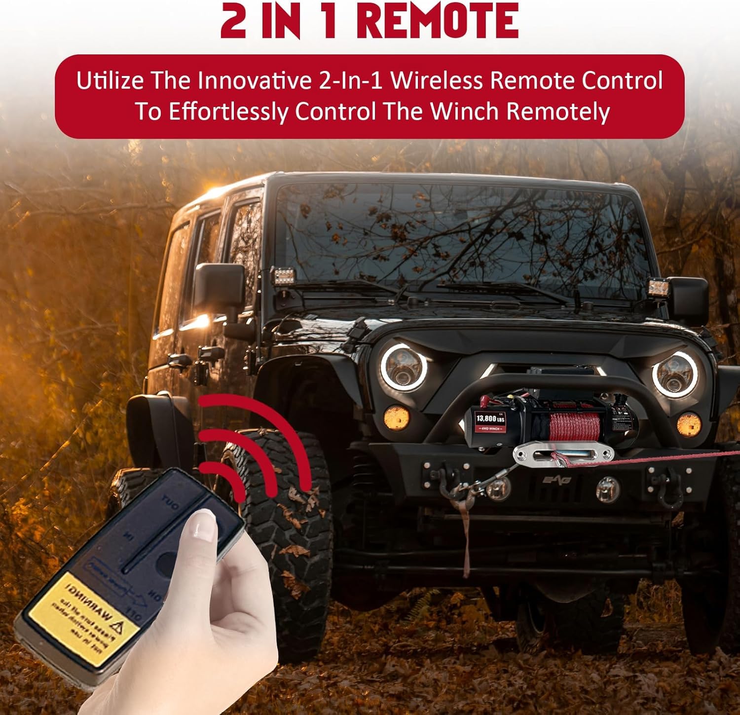 13800lbs Electric Winch 12V, IP67 Waterproof Off-Road Truck Winch with 85ft 7/20" Steel Cable & Wireless Handheld Remote, Heavy-Duty Power Winch for Towing UTV ATV SUV 4x4 Off Road Vehicle