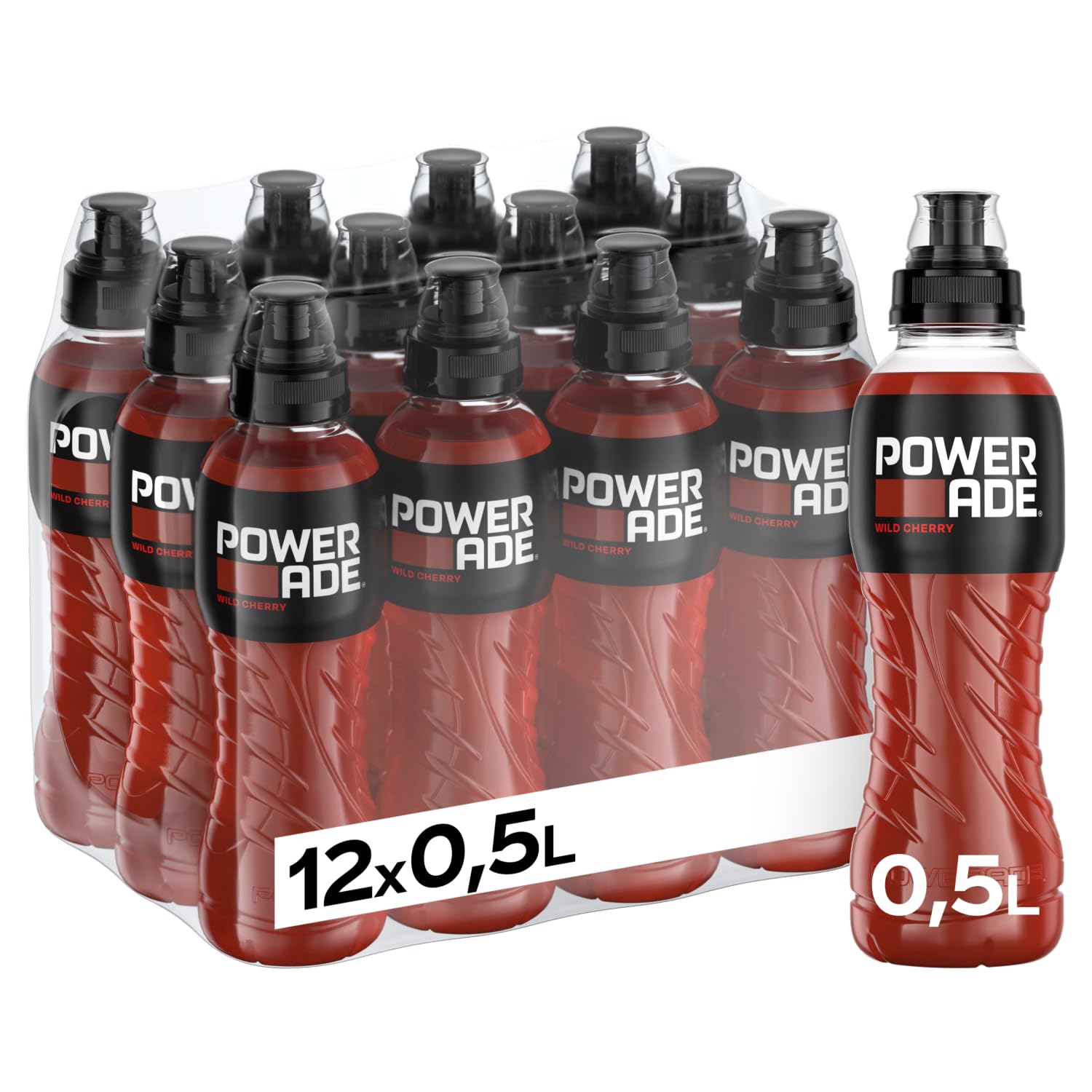 Powerade Sports Wild Cherry, 12 x 500 ml EW Flasche