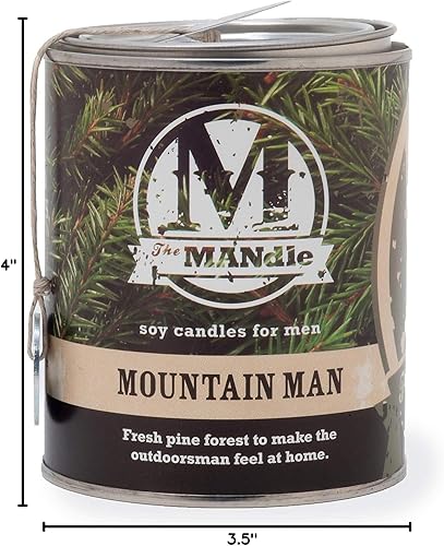 Miniatura 5 de Eco Candle Co. The Mandle - Vela de soja para hombre, Mountain Man, lata de pintura de 15 onzas, 100% cera de soja, sin plomo, vertida a mano, sin