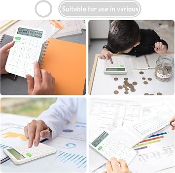 Valkyrie Junno Cute Round Key 12 Digit Desktop Calculator White
