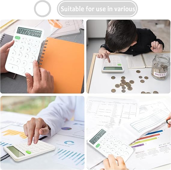 Valkyrie Junno Cute Round Key 12 Digit Desktop Calculator White