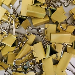 Medium Binder Clips Yellow Color 1-1/4" / 1.25 inches / 32 mm a Little bit Scratch Paper Clips (24 PCS, Yellow)