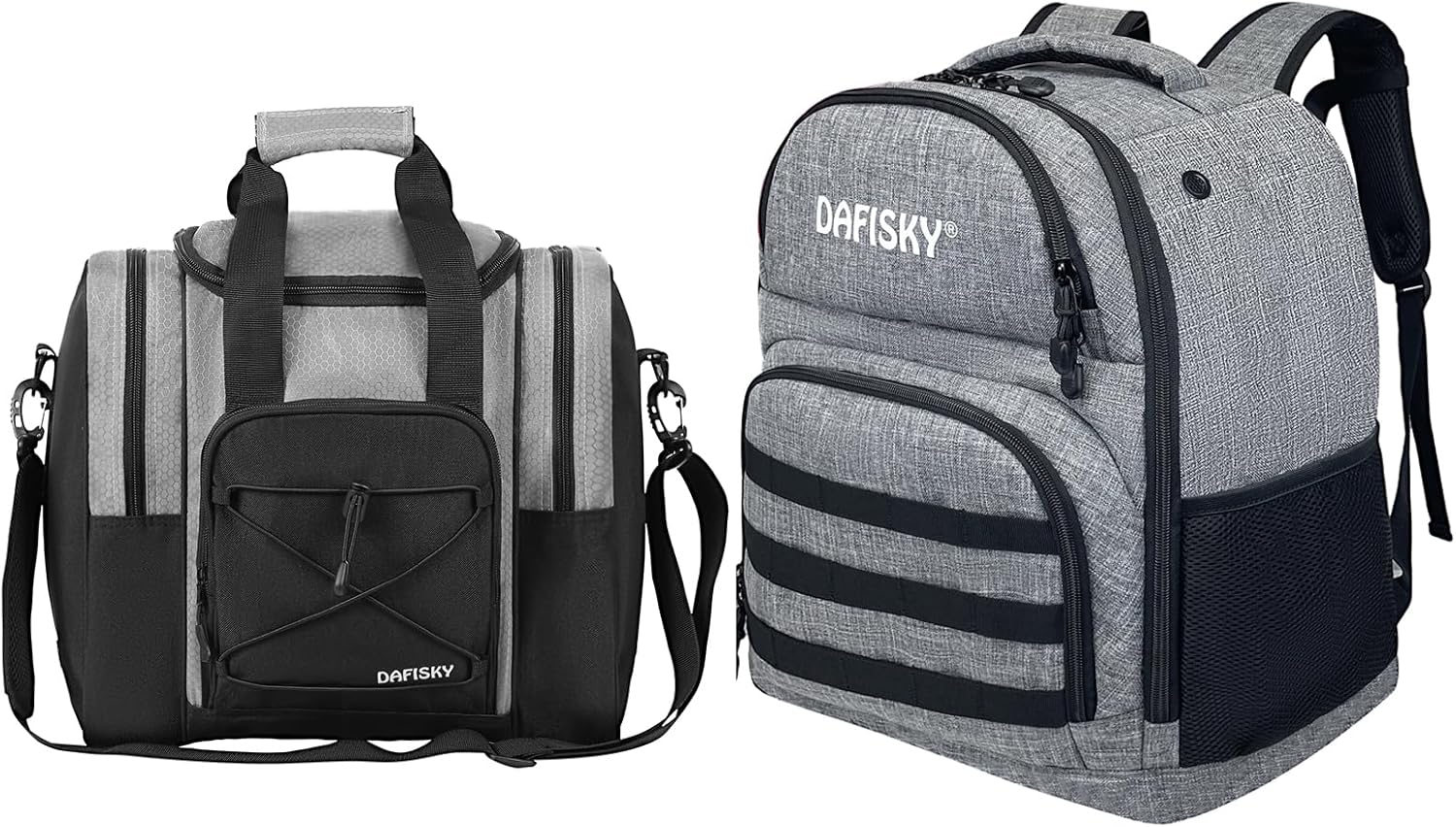 Bowling Tote Bag Grey and 2 Ball Bowling Backpack Grey