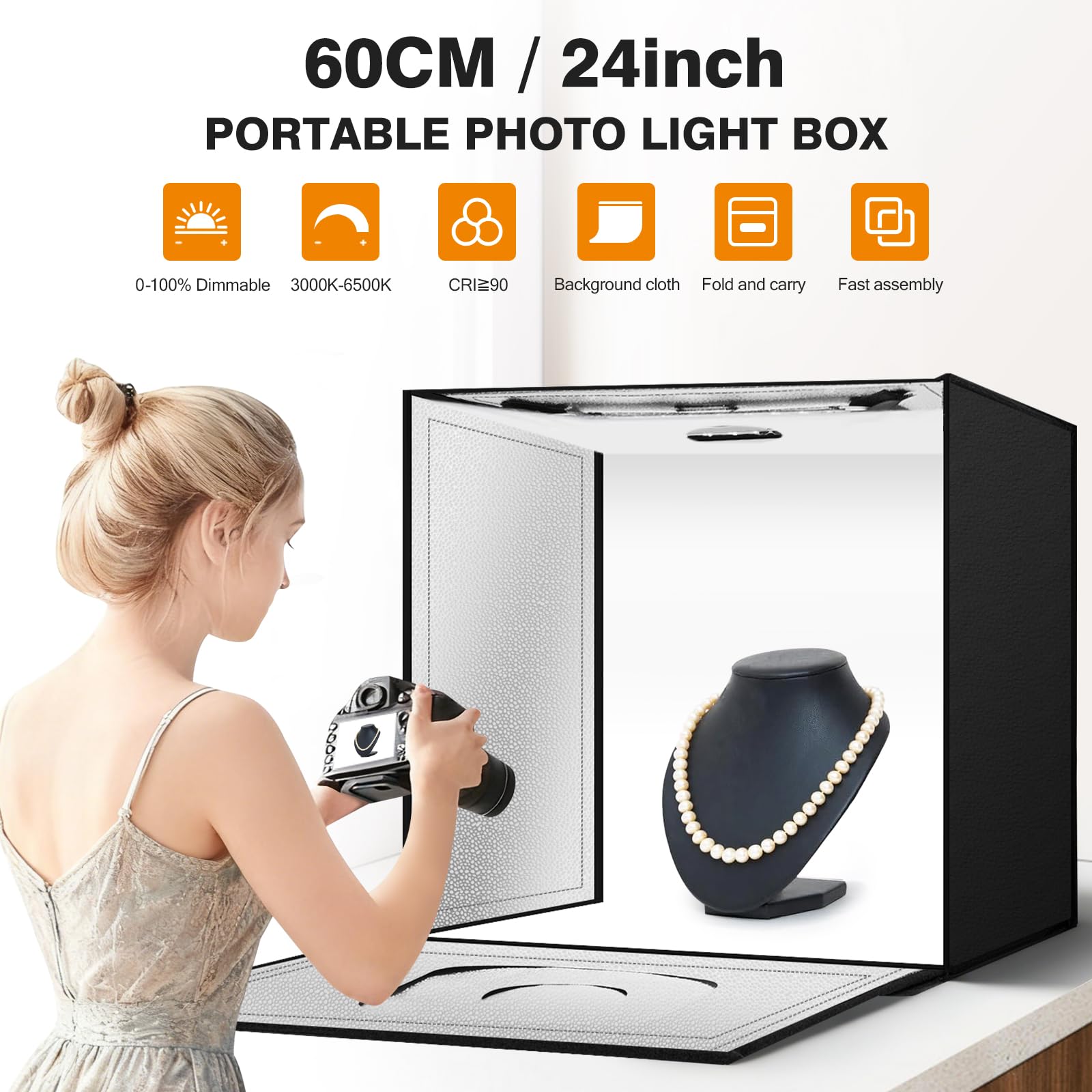 Amazon | ZKEEZM フォトスタジオライトボックス 60x60cm ポータブル