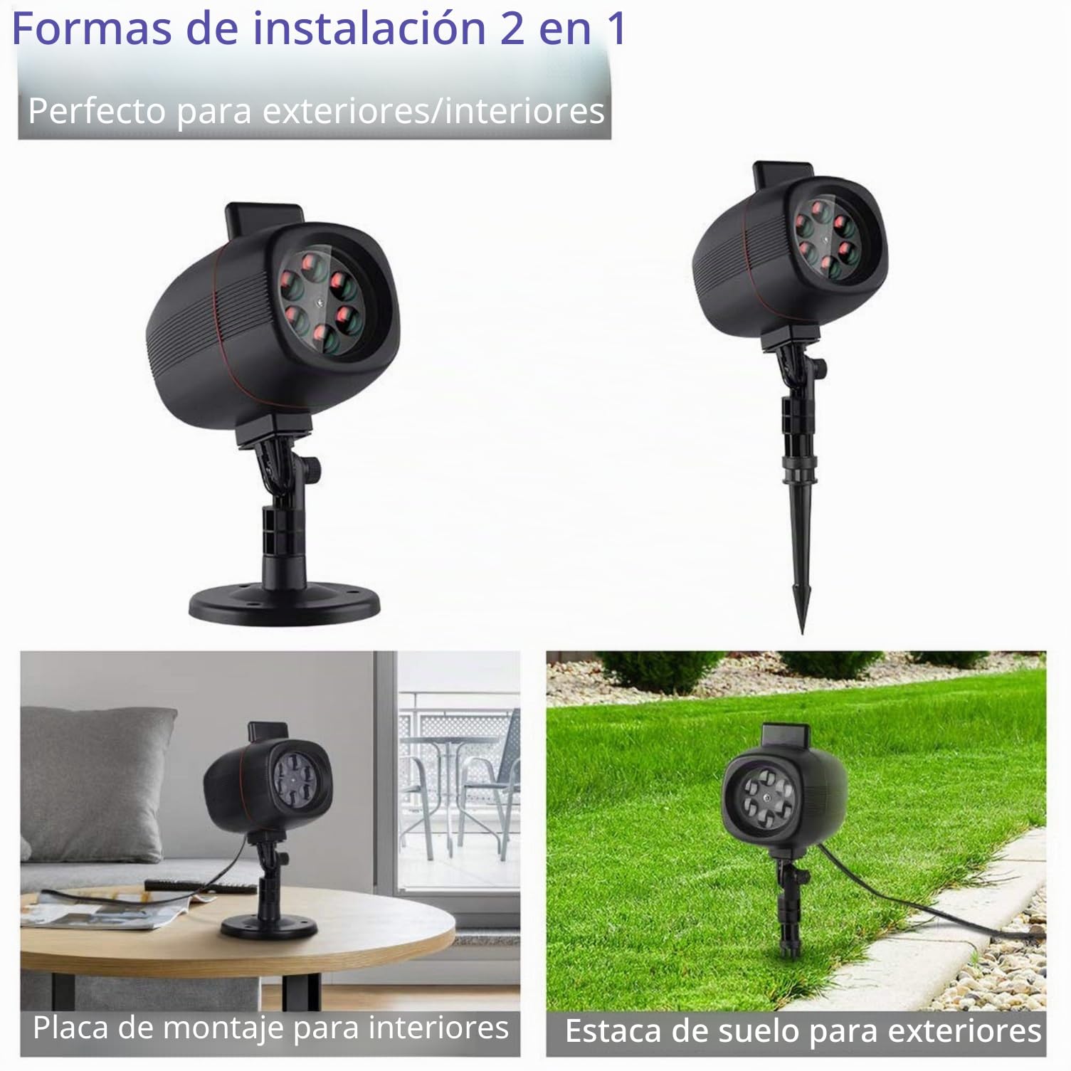 OUSFOT Luces de Proyector, Luces Navidad Impermeable Exterior con 16 Diapositivas de Patrón para Fiesta, Navidad, Festivos