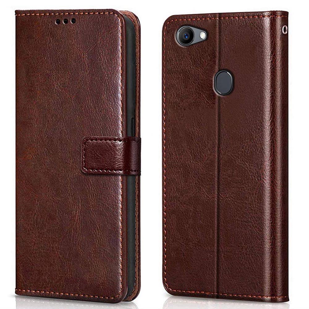 WOW IMAGINE Shock Proof Flip Cover Back Case Cover for Oppo F7 (Flexible | Leather Finish | Card Pockets Wallet & Stand | Chestnut Brown) (B0849RTG31) Amazon Price History, Amazon Price Tracker