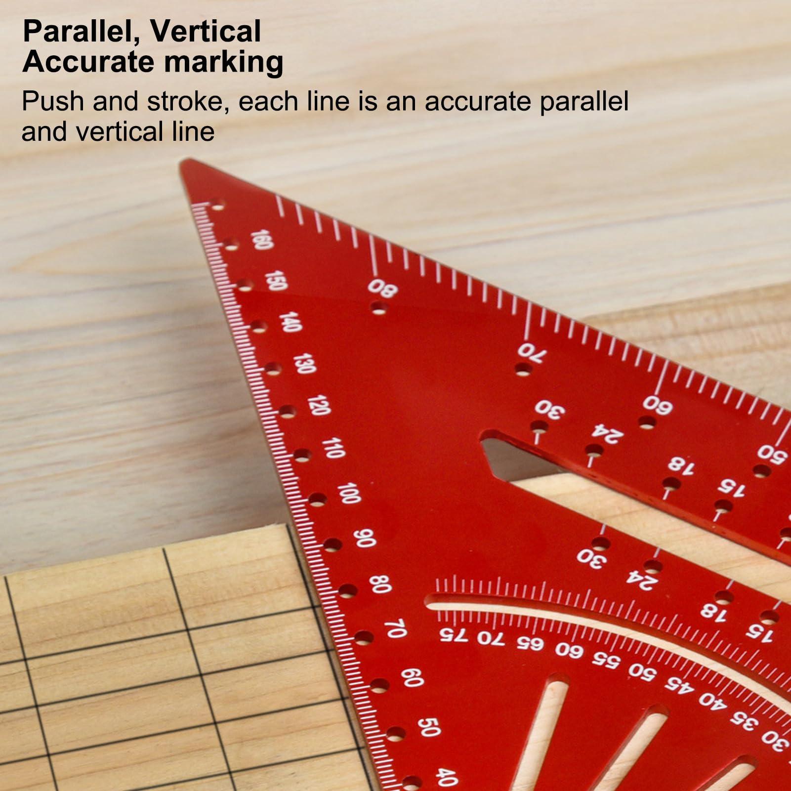 Regla Triangular de Aluminio, Regla Triangular para carpintería con Escalas precisas de 30°, 45°, 60° y 90°, Regla métrica de ángulo Recto grabada.