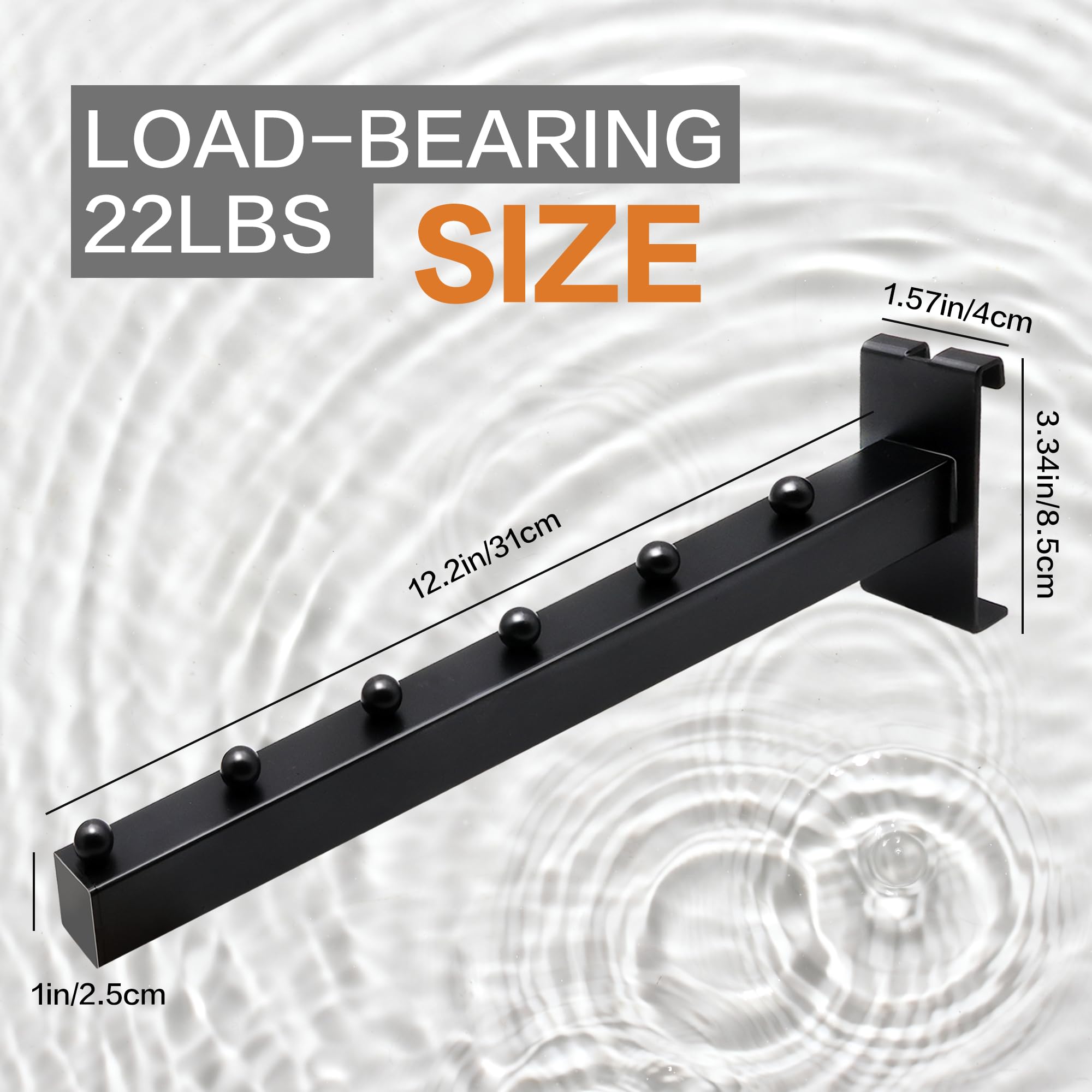 Grid Wall Panels 6-Pack Gridwall Waterfall Hangers - 16.5" Faceout Display Hooks With 5 Arms For Retail Grid Wall Hook - View #8