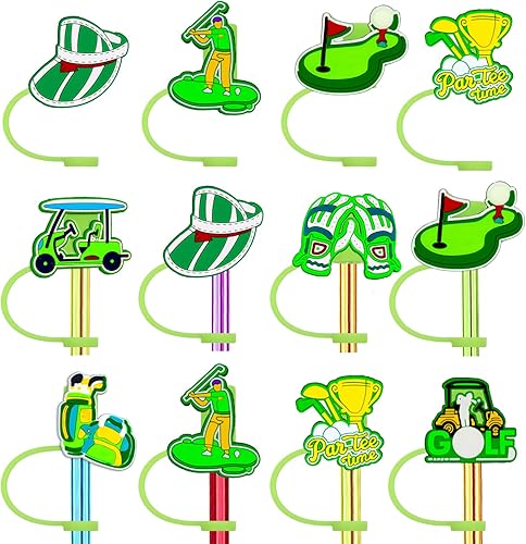 16 tapas de silicona reutilizables de grado alimenticio con temática de golf, adecuadas para bolsas de recuerdo de fiesta, fiesta de cumpleaños,
