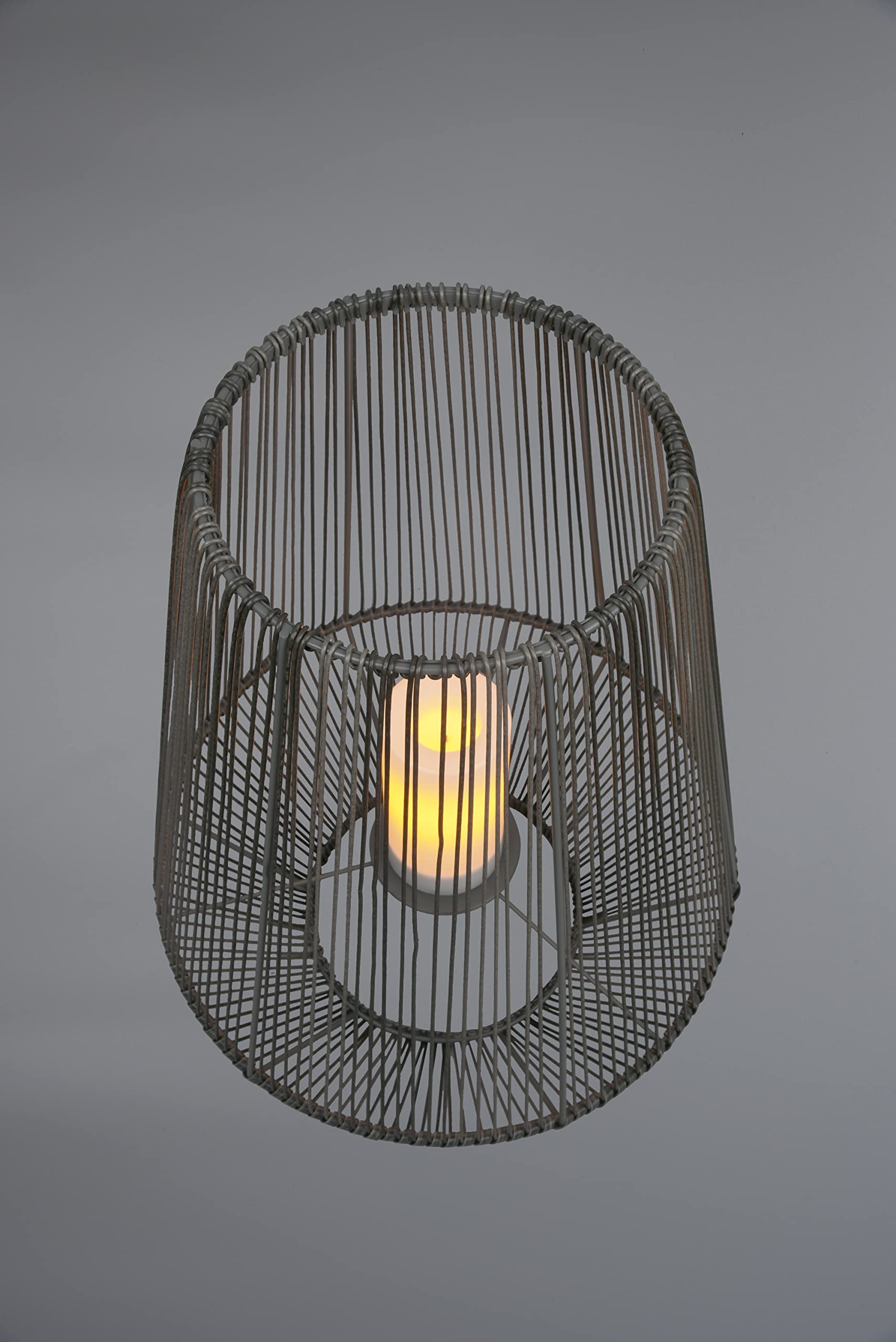 Reality Leuchten Solar LED Außentischleuchte Mineros R55256911, Kunststoff schwarz, LED mit Flammen Effekt, Dämmerungssensor