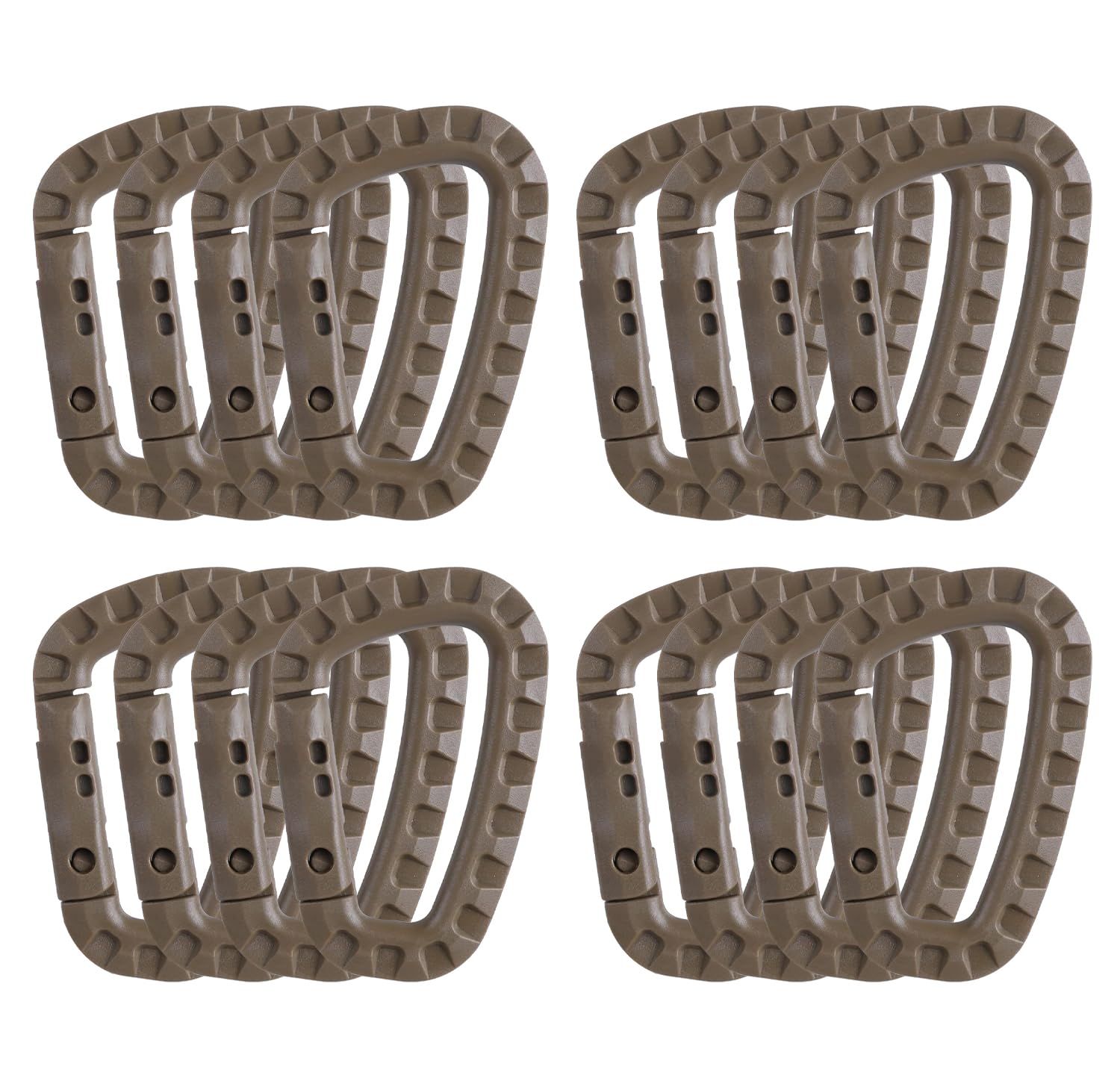 Tactical Carabiner Keychain -12/15/16 Pack Hard Polymer Carabiners D Rings Light Weight Spring Snap Gear Clip Utility Hooks Backpack Hanging Buckle