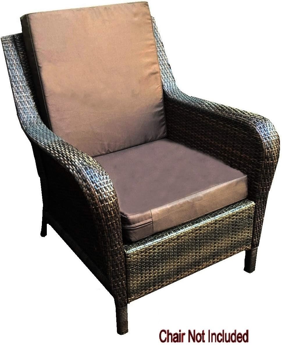 QQbed 2 Pack Outdoor Patio Deep Seat Memory Foam (Seat and Back) Cushion Set with Waterproof Internal Cover - Size 24"X22"X4" Chocolate Brown
