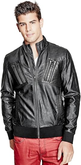 G By Guess chamarra Mozo de imitación de piel para hombre, Negro azabache :  Amazon.com.mx: Ropa, Zapatos y Accesorios