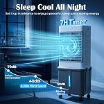 Portable Air Conditioner, 7.9 Gal Portable AC Unit Cooling Fan, Fast Cooling Evaporative Air Cooler with Remote & Timer, 3 Speed Windowless air conditioner for Bedroom, Garage,Patio