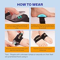 Vista 6 de Arch Support Braces with Replaceable Gel Pads, Adjustable Orthotic Arch Support for Women Men, Relief for Plantar Fasciitis, High Arch, Flat Feet