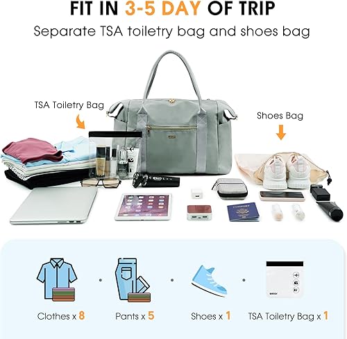 Miniatura 7 de WANDF Para Spirit Airlines - Bolsa para artículos personales de 18 x 14 x 8 pulgadas debajo del asiento con bolsillo para ropa húmeda y