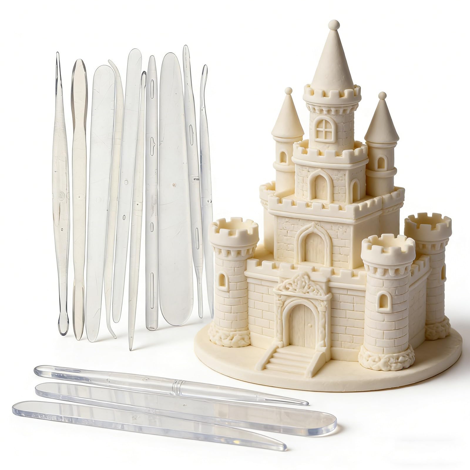 Juego de 9 Herramientas para Esculpir Fondant de Plástico | Manualidades Azúcar y Pasteles, Diseño de Precisión, Líneas Exactas y Agarre Cómodo