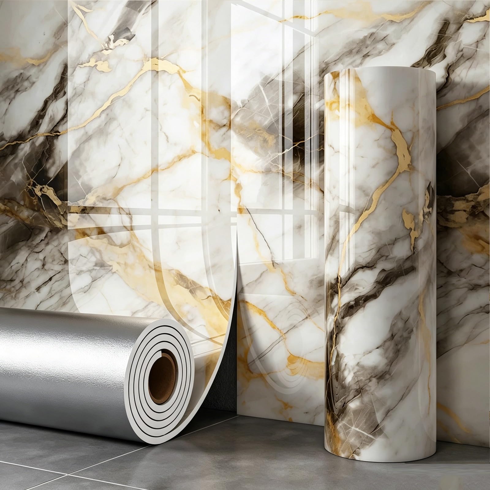 Zynqra J ﻿Peel And Stick Wall Paper,Marble Contact,Removable Self Adhesive,For Walls Decorative Vinyl,Bedroom, Kitchen Bathroom Cabinets(,L10m/393.7In*W60cm/23.6In)