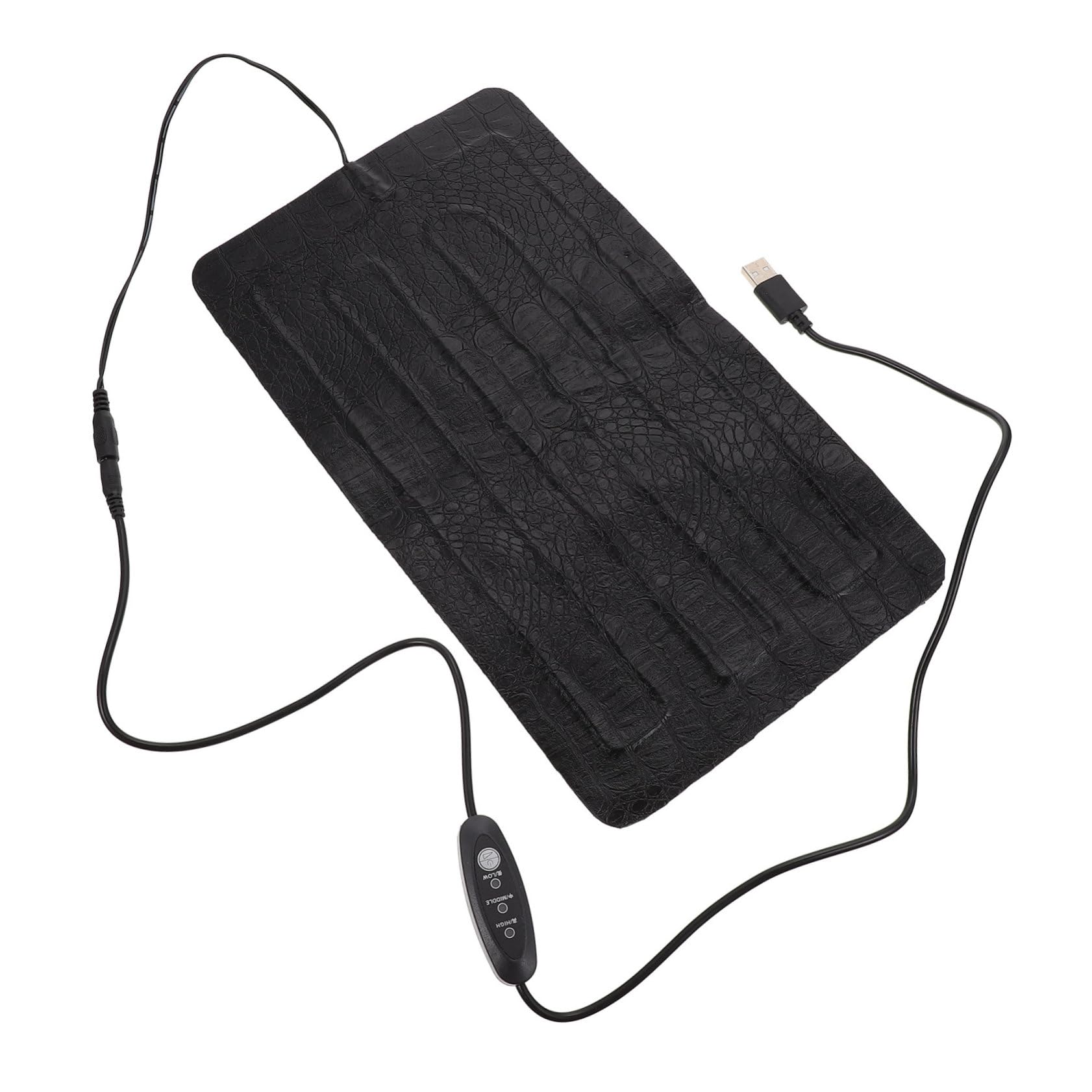 ERINGOGO Tappetino Riscaldante per Rettili USB Regolabile 3 Temperature in Pelle AntiGraffio 33x18 Cm per Terrari Invernali e Animali Striscianti