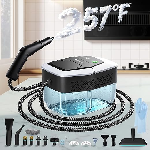 Handheld Steam Cleaner for Home (High temperature 257°F) 1.9qt Water Tank,178 in Extended Cleaning Distance,3-Level Adjustable Steamer for Cleaning,Portable Steamer Cleaner for Car,Floor,Tile