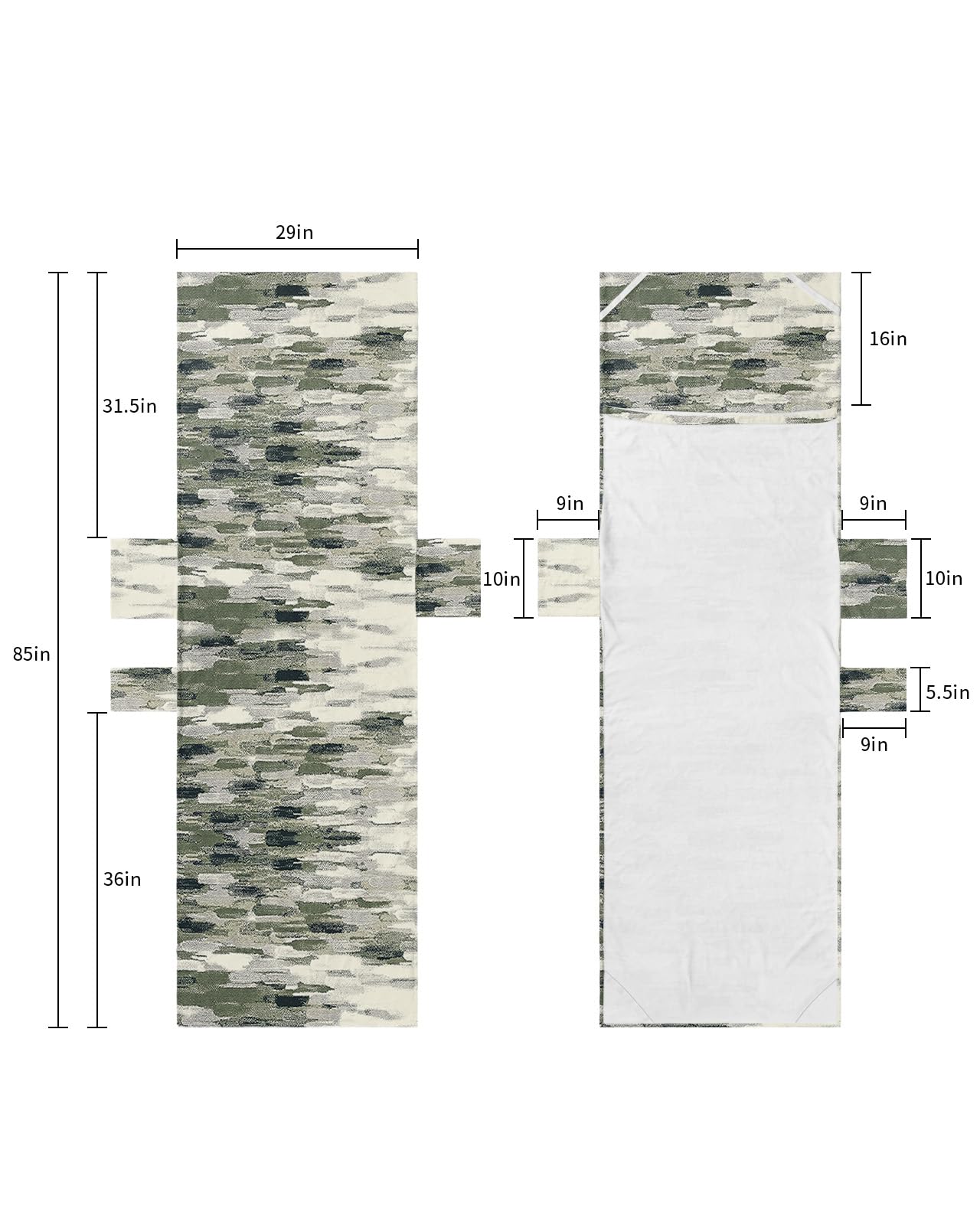 Dark Green Beige Ombre Beach Lounge Chair Towel Cover, Soft Chaise Lounge Towel with Side Pockets Patio Pool Chairs Cover for Beach/Pool Sunbathing 29x85 Modern Oil Painting Abstract Art Aesthetics