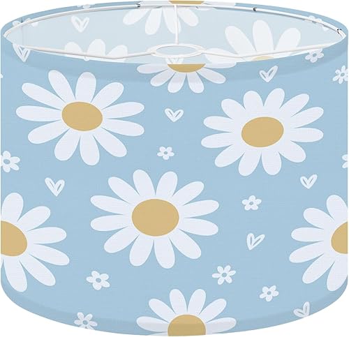 Miniatura 13 de Juego de 2 pantallas de lámpara florales de los años 70, diseño de margaritas y margaritas, estilo retro floral de los años 60, 70, 80, pantallas