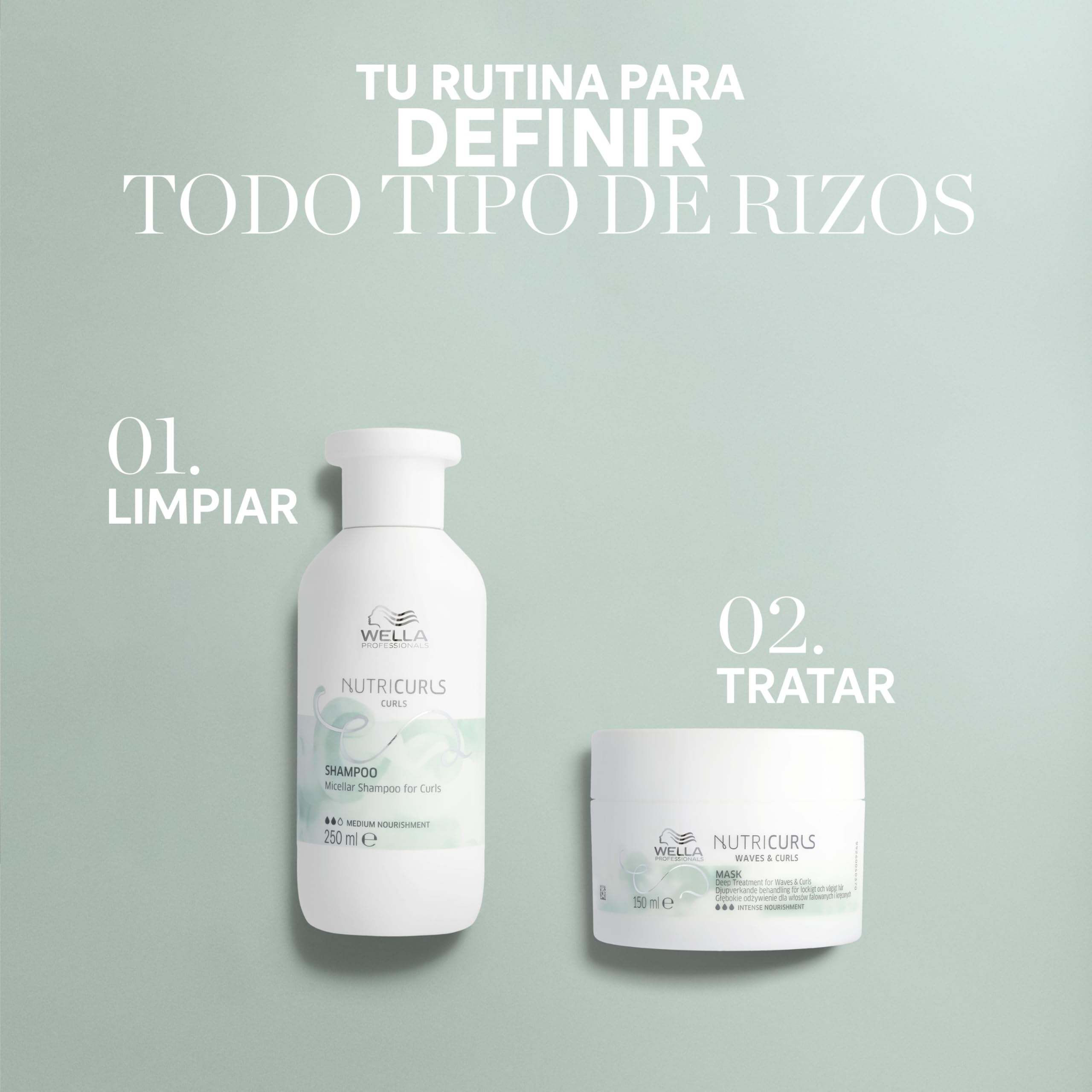 Wella Professionals NUTRICURLS - Champú Micelar - Rizos y ondas - Antiencrespamiento - Nutrición media - Aceite de Jojoba