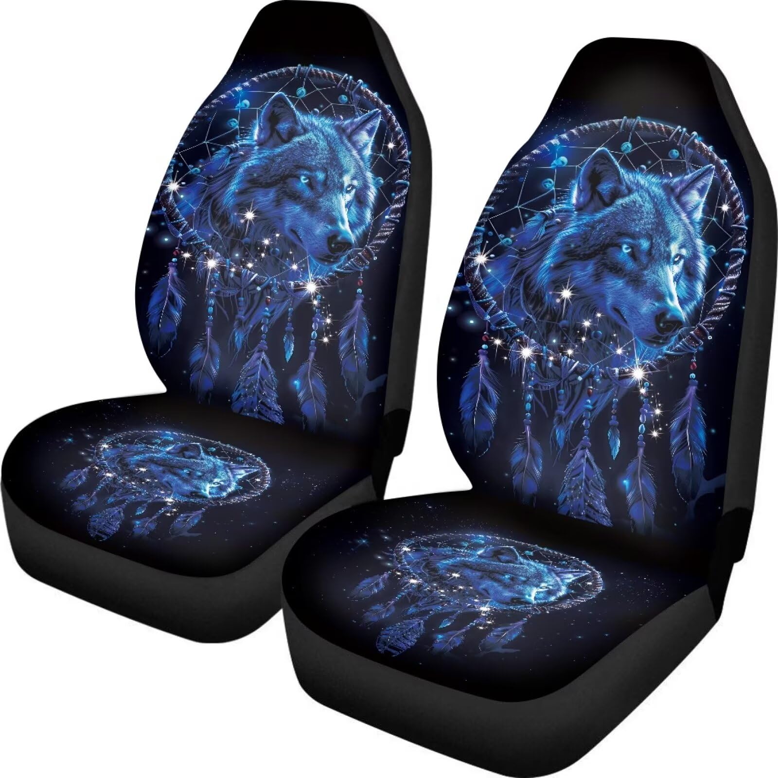 Showudesigns Universal Car Seat Cover Full Set Flower Bee Print Front Seat Covers 2 pc Protector Car Mat Covers, Fit Most Vehicle, Cars, Sedan, Truck, SUV, Van Yellow — view 32
