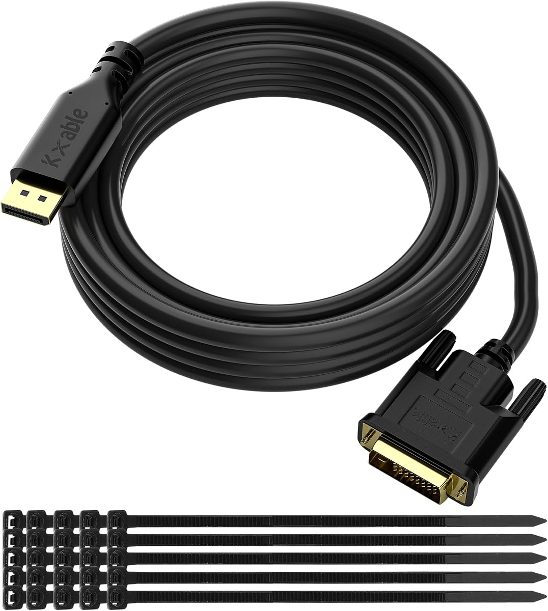Gold-Plated DisplayPort to DVI Cable