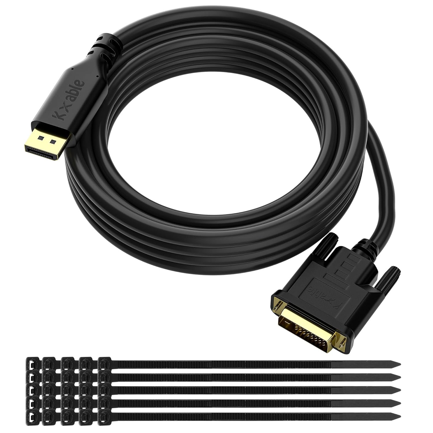Gold-Plated DisplayPort to DVI Cable - 25 FT, DP to DVI-D Male to Male Converter, 1080P@60Hz, for PC, Desktop, Laptop, HDTV, Projector, Monitor