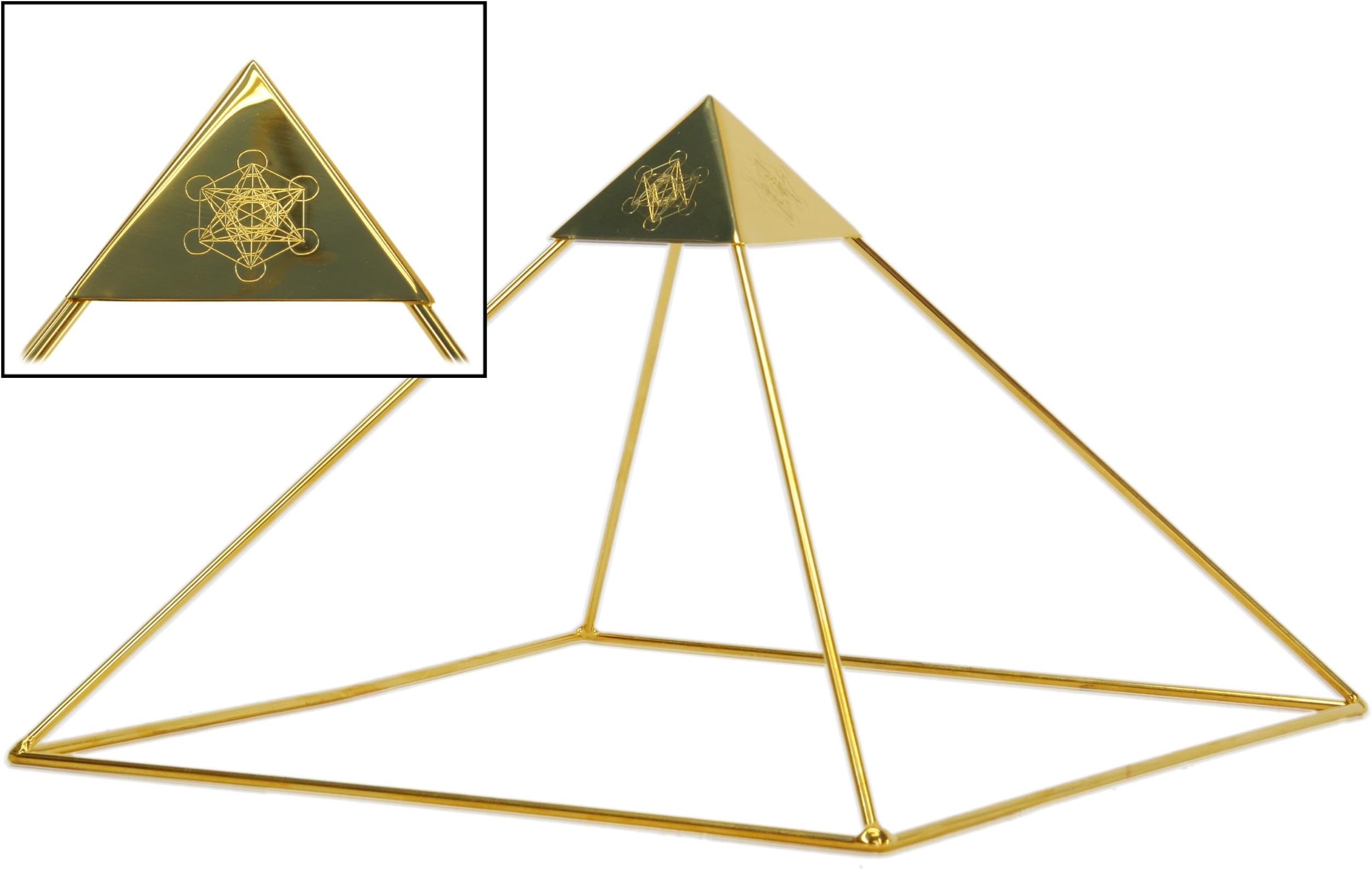 Meditation Pyramid - 24k Gold-Plated Copper Ascension Head Pyramid for Healing