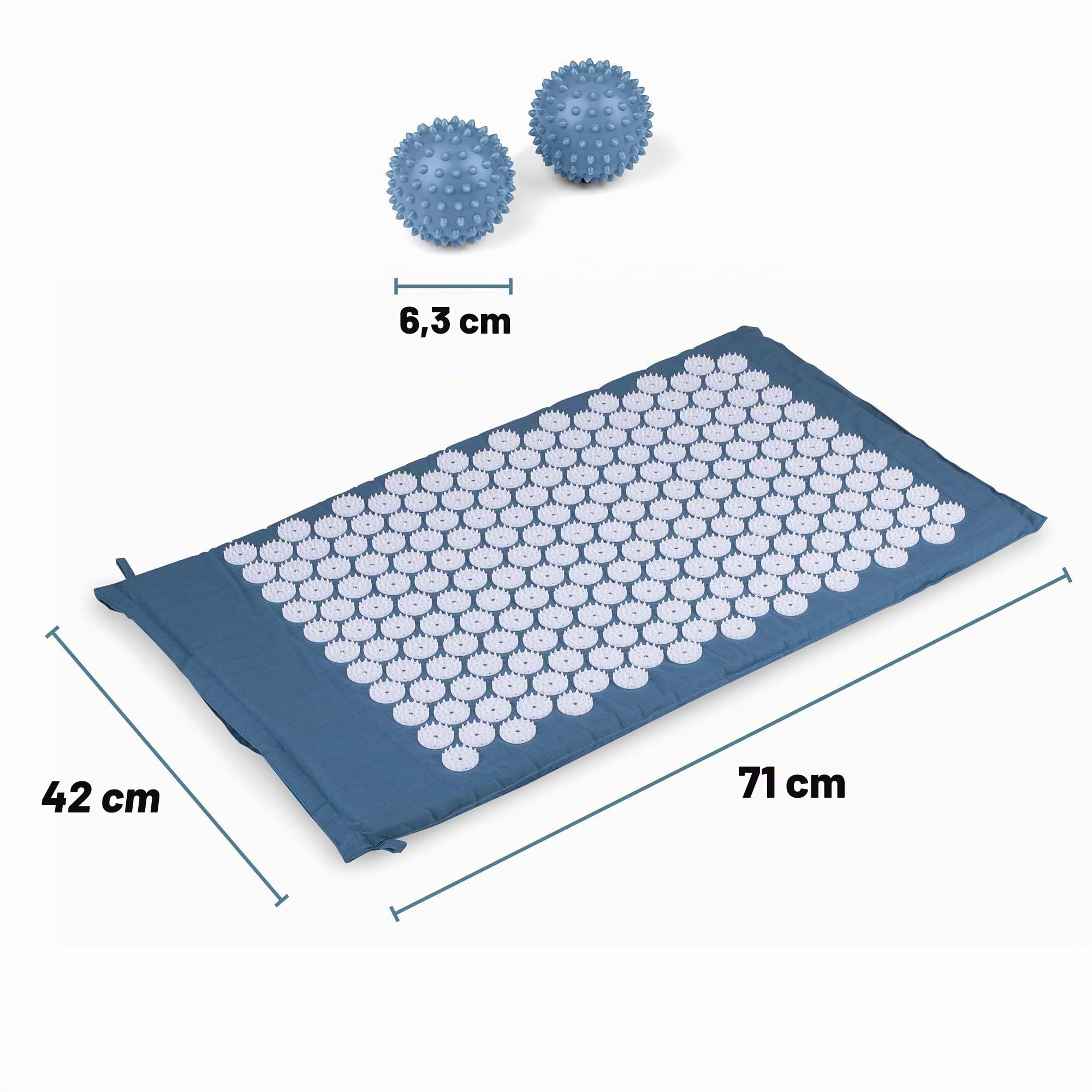 Umbro Esterilla Acupresion - Tapete de Acupuntura - Acupresión para el Dolor de Espalda - Alfombra Presopunctura - 42x71 cm - Azul