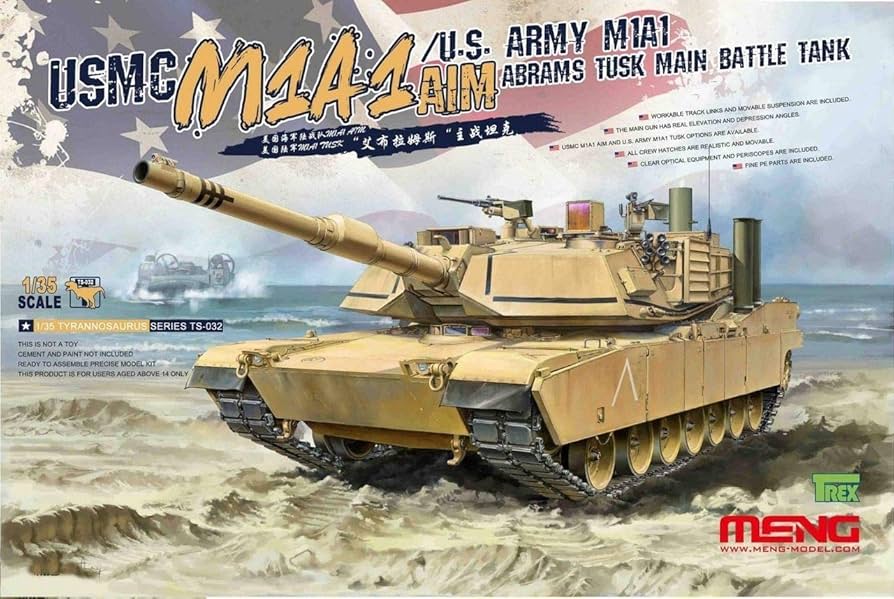 Amazon.com: MENG TS-032 USMC M1A1 Abrams TUSK Main Battle